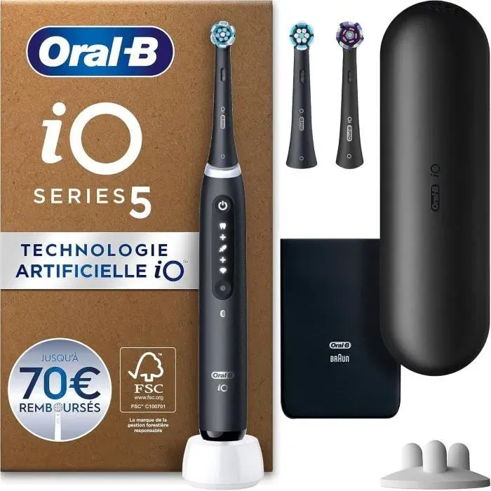 Brosse À Dents Électrique - ORAL-B - iO 5 - Capteur De Pression - Noir - Modes: Nettoyage Journalier