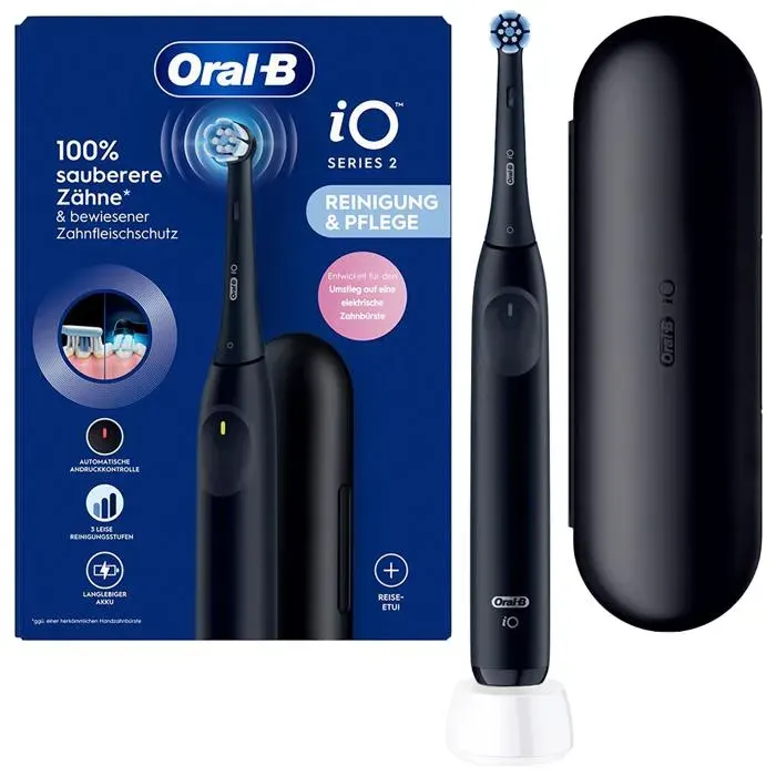 Brosse à dents électrique - Oral-B - iO Series 2 Night Noir - 3 modes - batterie longue durée - micro vibrations