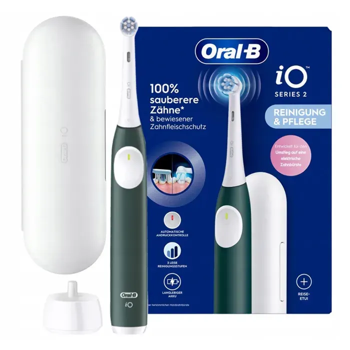Brosse à dents électrique - ORAL-B - iO Series 2 - Vert forêt - 3 modes - Étui de voyage inclus