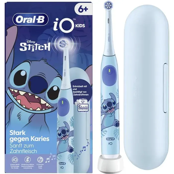 Brosse à dents électrique - ORAL-B - iO Stitch 6+ - Bleu - Étui inclus - Pour enfant