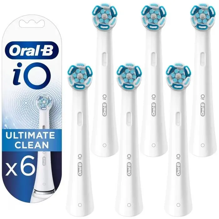 Brosse à dents électrique - Oral-B - iO Ultimate Clean White - 6 têtes rechargeables - Bleu