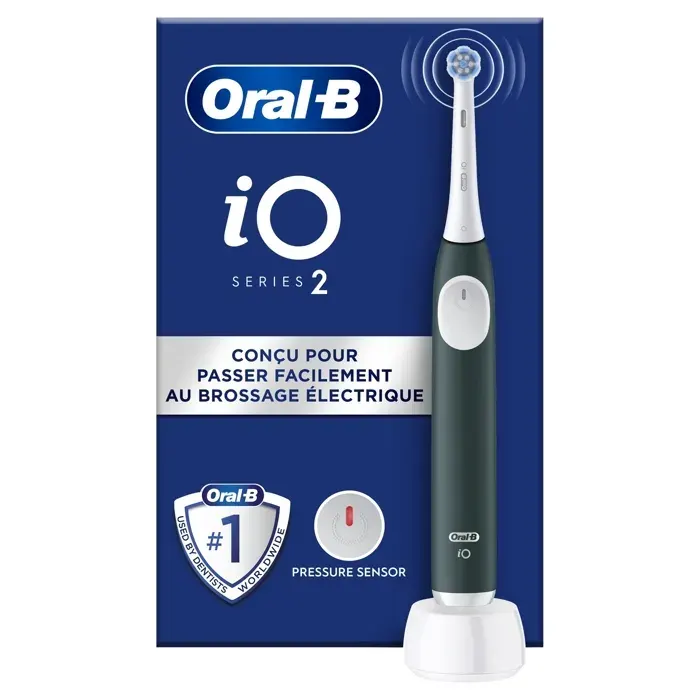 Brosse à Dents Electrique - ORAL-B - iO2 - Vert Forêt - Rechargeable - Sensore de Pression