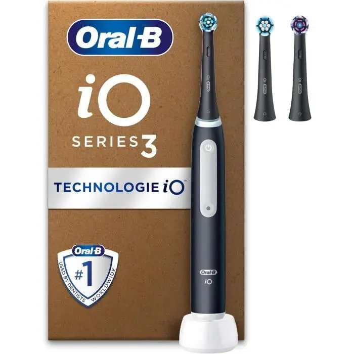 Brosse À Dents Électrique - ORAL-B - iO3 - Noir - 3 Modes - Capteur de Pression