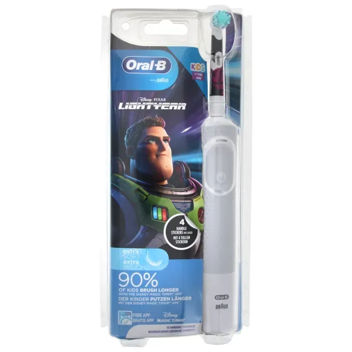 Brosse à Dents Électrique - Oral-B - Kids Buzz lÉclair - Rechargeable - Mode Sensible - 3 Ans et +