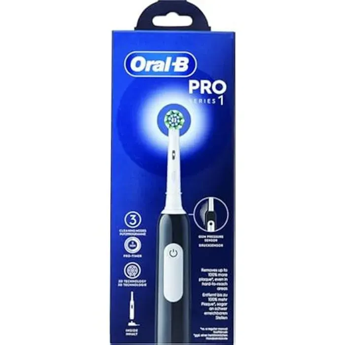 Brosse à dents électrique - ORAL-B - Pro 1 Cross Action - Noir - Portable - Douce