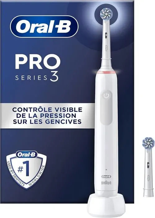 Brosse À Dents Électrique - ORAL-B - Pro 3 3000 - Oscillo-Rotative - Capteur De Pression - Mode Blancheur