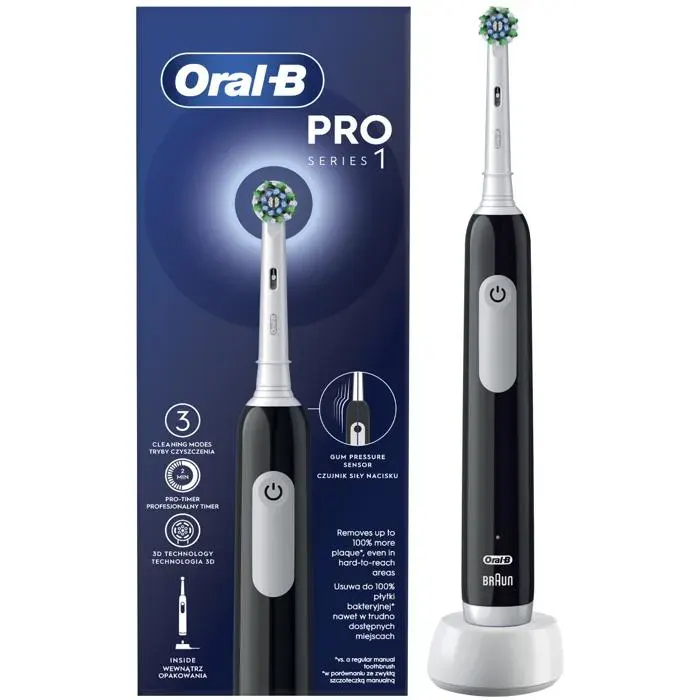 Brosse à dents électrique Oral-B Pro Series 1 Black – 3 modes – technologie 3D