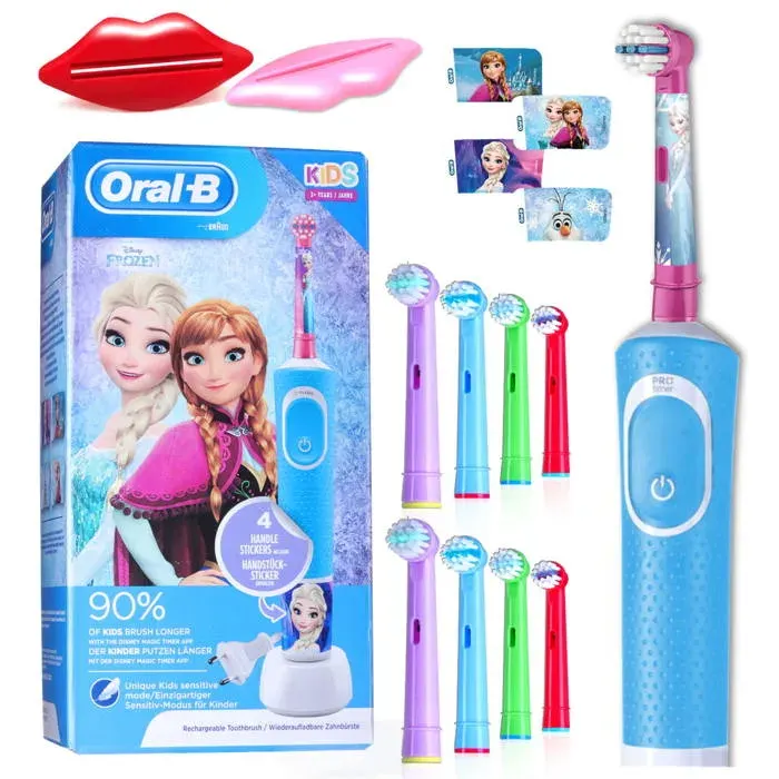 Brosse à dents électrique Oral-B Vitality 100 Kids Frozen - 9 têtes dont 8 compatibles - 2 modes