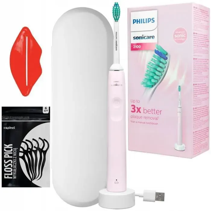 Brosse à dents électrique - Philips - HX3651 11 - Sonicare rose avec étui - Autonomie 14 jours
