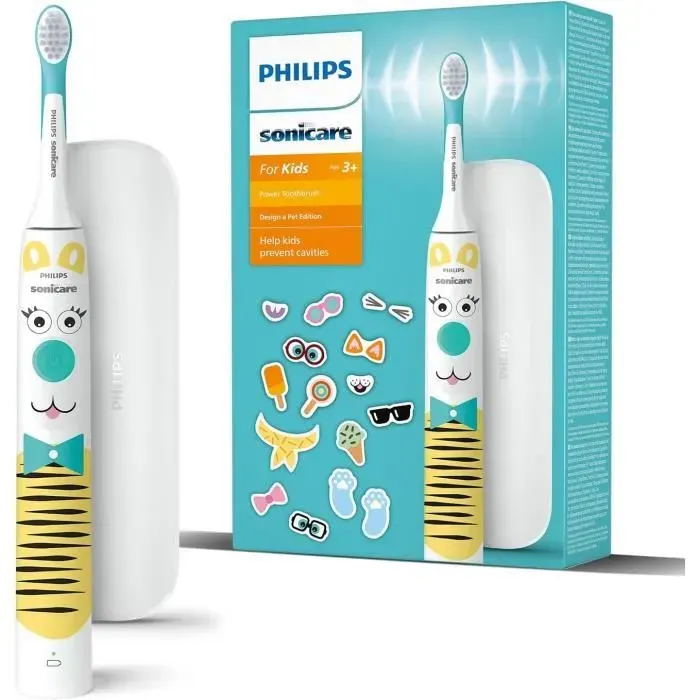 Brosse à dents électrique Philips Sonicare for Kids édition Design a Pet avec autocollants amusants pour enfants