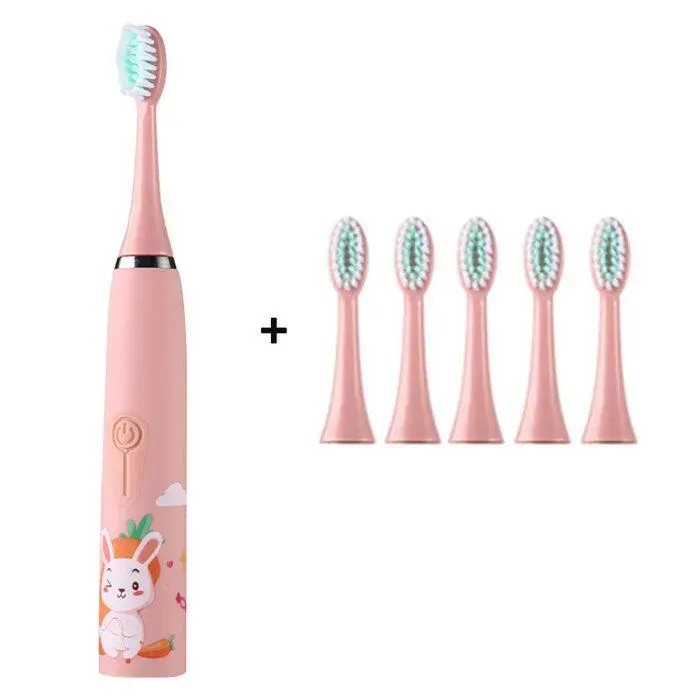 Brosse à dents électrique pour enfants 4 modes de nettoyage étanche IPX7 avec 6 têtes de brosse pour u BROSSE A DENTS ELECTRIQUE