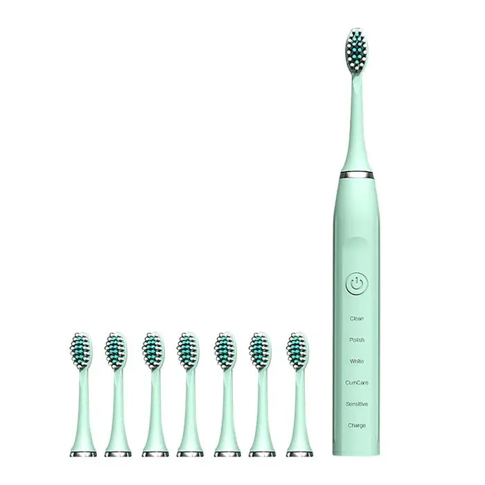 Brosse à dents électrique rechargeable haute fréquence 32 000 fois/min étanche intelligente 6 modes de nettoyage pour enfant