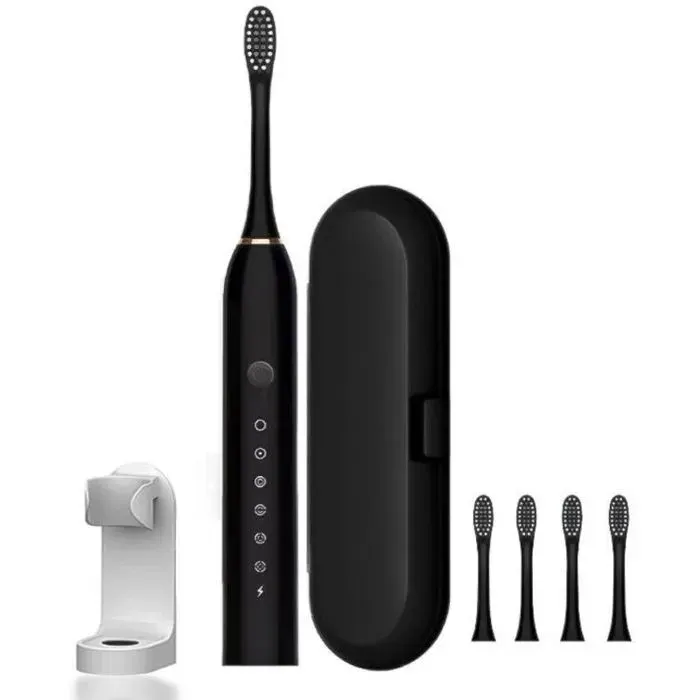 Brosse à dents électrique rechargeable - Virex® - Rechargeable - Étui de voyage inclus - Porte-brosse à dents
