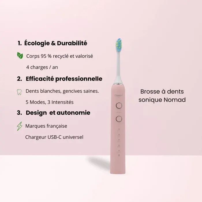 Brosse à dents électrique sonique Nomad Corail