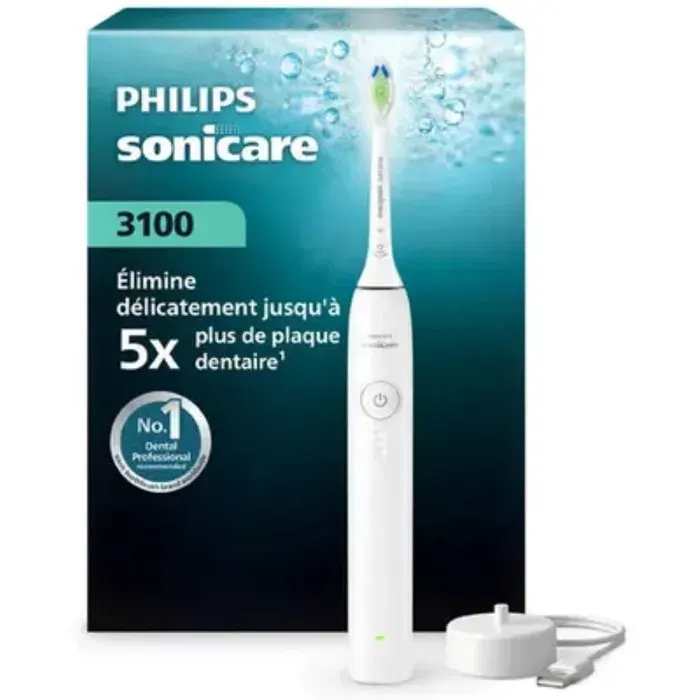 Brosse à dents électrique sonique - PHILIPS - HX4031/21 - blanche - rechargeable - 3 intensités