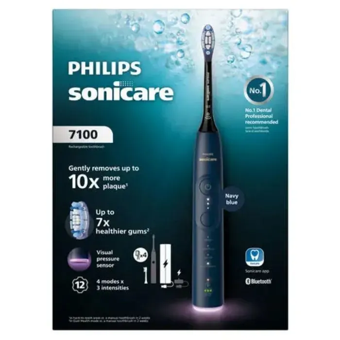 Brosse à dents électrique sonique - PHILIPS - HX7423/08 - Série 7100 - bleue - Bluetooth