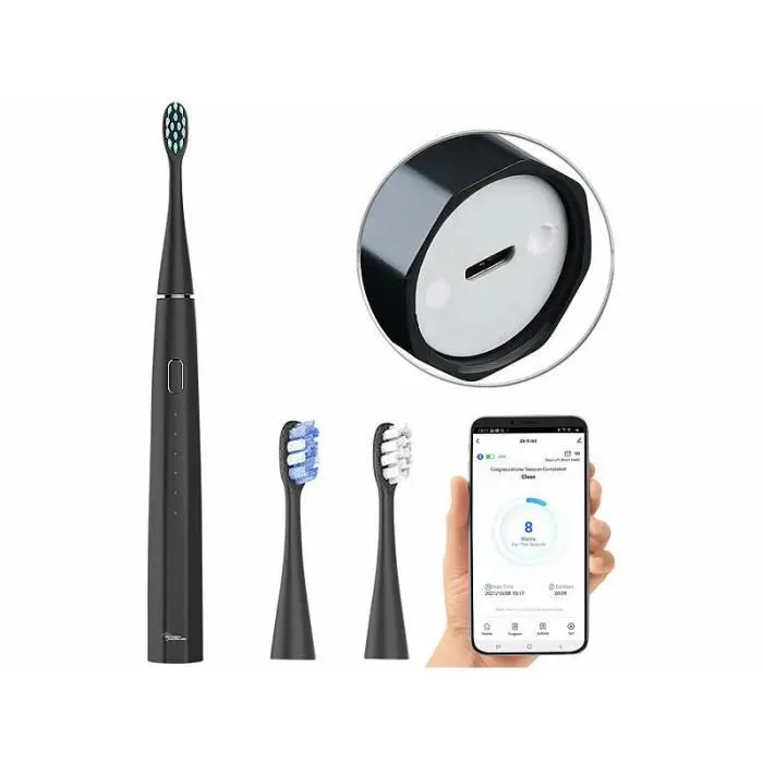 Brosse à dents électrique - SZB - SZB-200.app - Sonique - 43000 oscillations/min - 5 modes de brossage