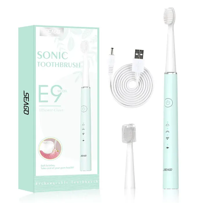 Brosse à Dents Électrique - Technologie Sonique - 1 Mois dAutonomie - étanche IPX7 -5 Modes de Brossage - Chargement USB-C - ver