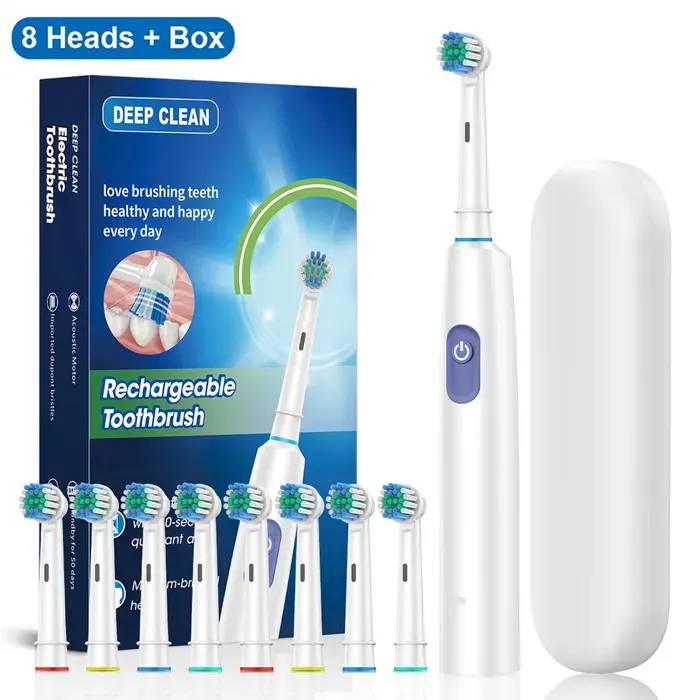 Brosse à dents électrique - TWINBIRD - Ultrasonique - 8 têtes de rechange - Rechargeable - Blanc