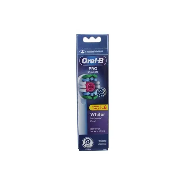Brosse à dents - Oral-B - 3D White Refill XF - 4 pièces - Couleur Bleu - Mixte