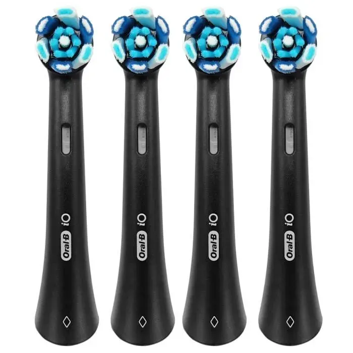 Brosse à dents rechargeable - Oral-B - iO Ultimate Clean - Têtes de rechange noires x4 - Nettoyage précis