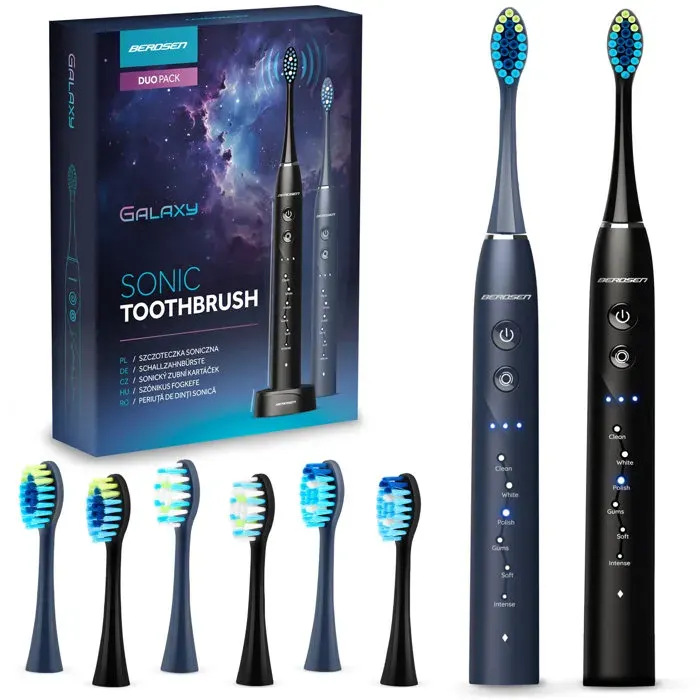 Brosse à dents sonique - BERDSEN - Galaxy Duo - 6 modes - 40 000 pulsations/min - 800 mAh (50 jours)