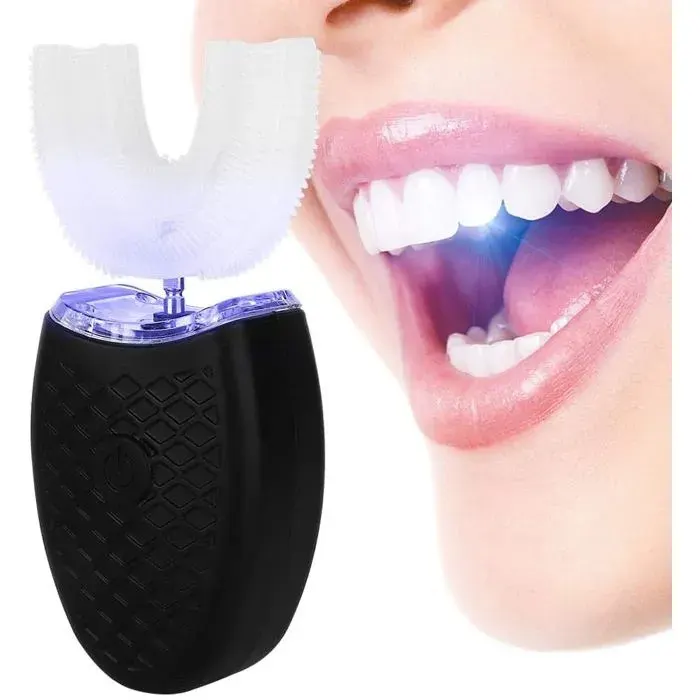 Brosse à dents sonique électrique adulte en forme de U brosse à dents de nettoyage automatique charge de la brosse à dents de