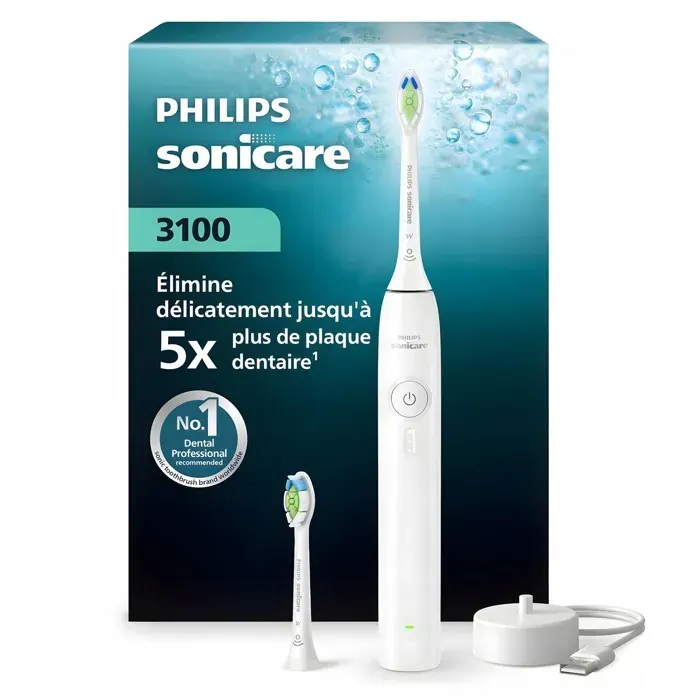 Brosse à dents sonique - PHILIPS - Sonicare 3100 HX4032/21 - 31 000 mouvements/min - 3 niveaux - Capteur de pression