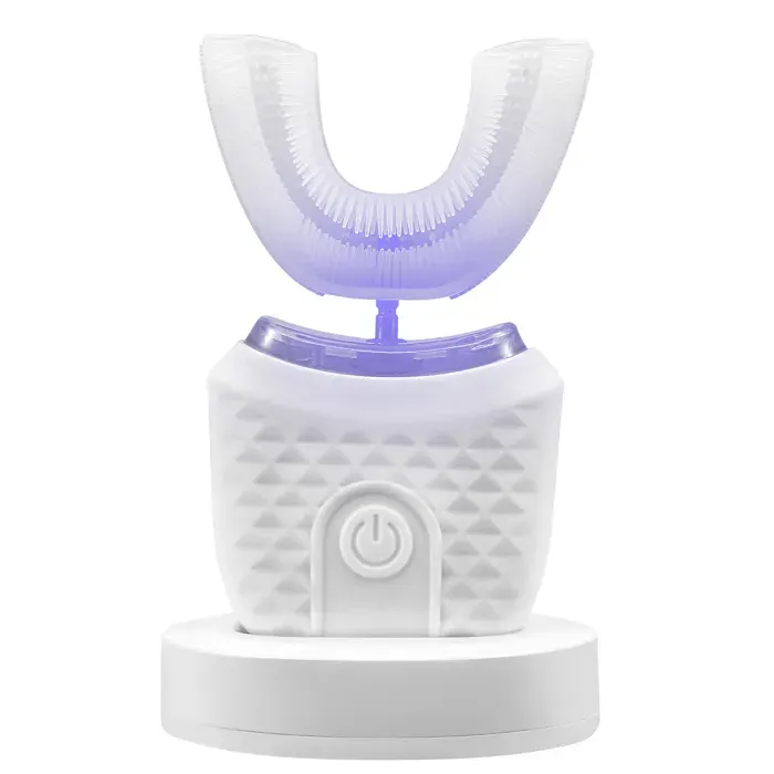 Brosse à dents ultrasonique U-adulte (blanche) : 360° nettoyage profond 4 modes
