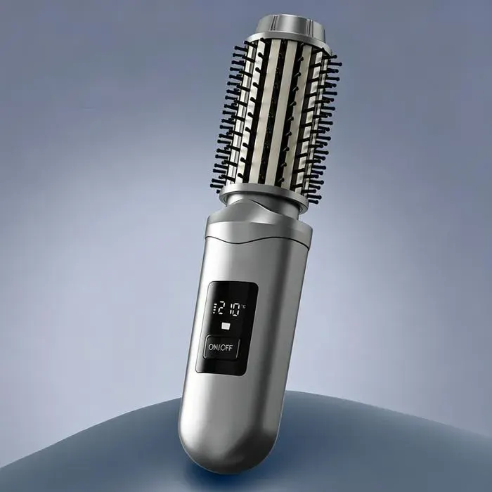 Brosse à friser chauffante - 2000mAh - rechargeable - pour maison salon voyage - coiffage