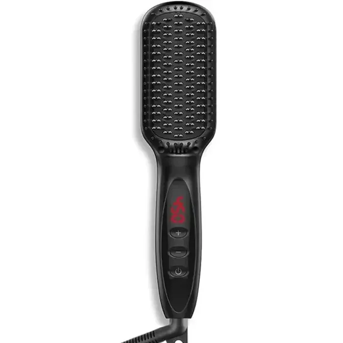 Brosse à Lisser les CheveuxPeigne ÉlectriqueChaudAnti-BrûlureCéramiqueBarbe-EU-noir