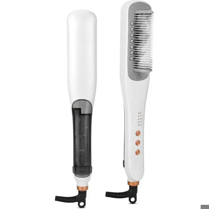 Brosse à Repasser à Cheveux à Vapeur 4 Niveaux Température Chauffage Rapide 30sDesign Sûr Brosse à Lisser Vapeur pour Tous