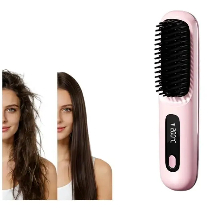 brosse chauffante cheveux court brosse coiffante cheveux courts Réglage de la température sur 3 niveaux Compact et pratique