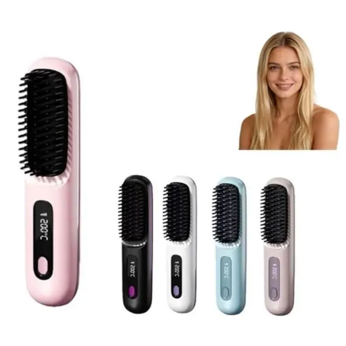 brosse chauffante cheveux courtbrosse coiffante cocoony cheveux courtsRéglage température sur 3 niveauxCompact pratique JELMAVO