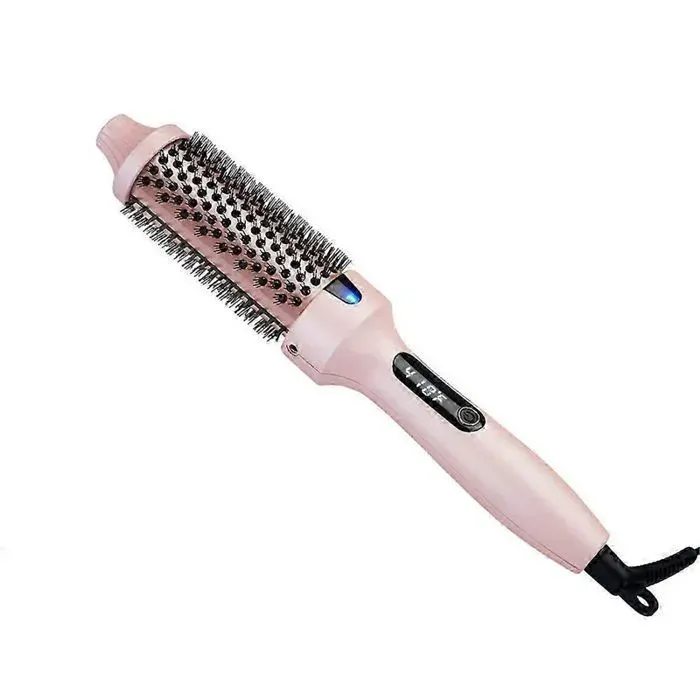 Brosse chauffante pour boucles brosse ronde chauffante à ions négatifs pour un brushing parfait boucles et lissage prise UE