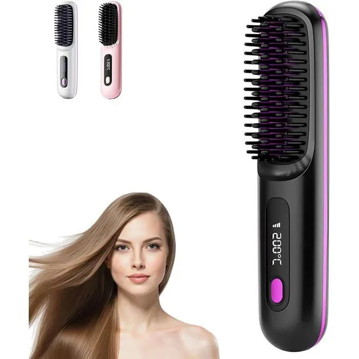 Brosse Chauffante Rechargeable Portable pour Coiffage Cheveux Voyage et Daily Design Durables Balaena BV