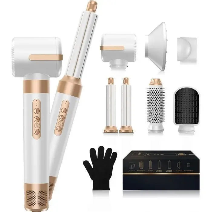 Brosse coiffante chauffante - KINCJON - Air Styler 7-en-1 - 1400W - Ioniseur - 3 températures