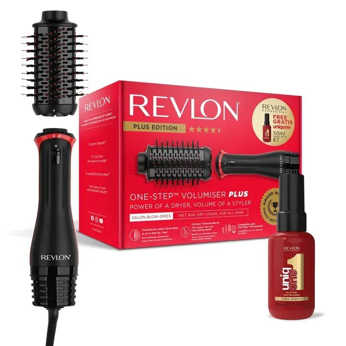 Brosse coiffante Revlon One-Step Volumiser Plus + Soin Uniq1 Inclus