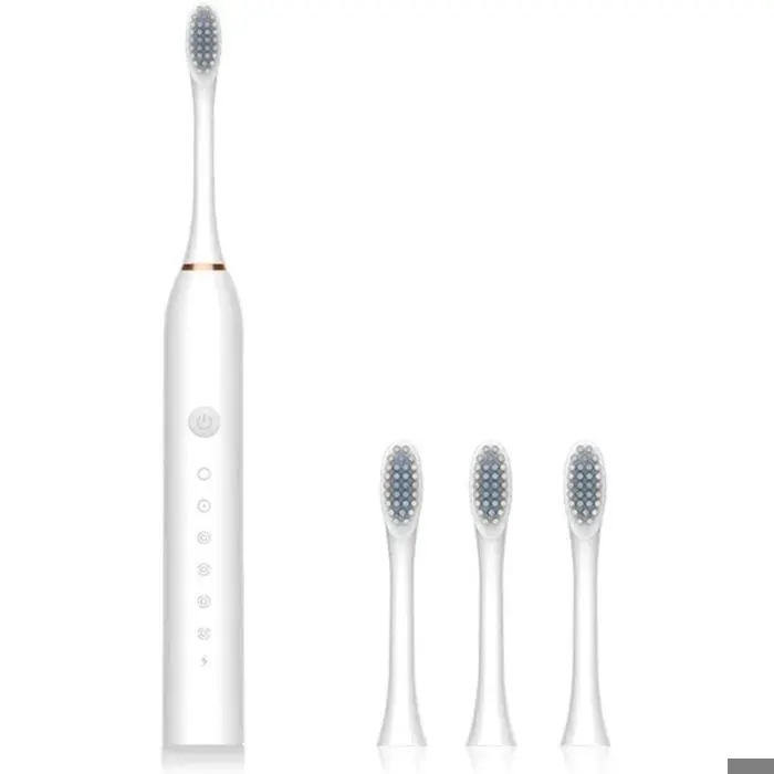 Brosse Dents Électrique 1 Pièce Blanc - IPX7 Étanche Rechargeable 6 Vitesses - Pour Maison Salle de Bain Dupcheliry