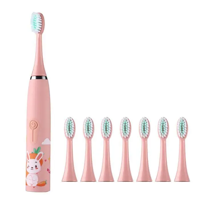 Brosse dents lectrique sonique pour enfants 2-15 ans 8 ttes rappel de 30 sec tanche. Label YYV