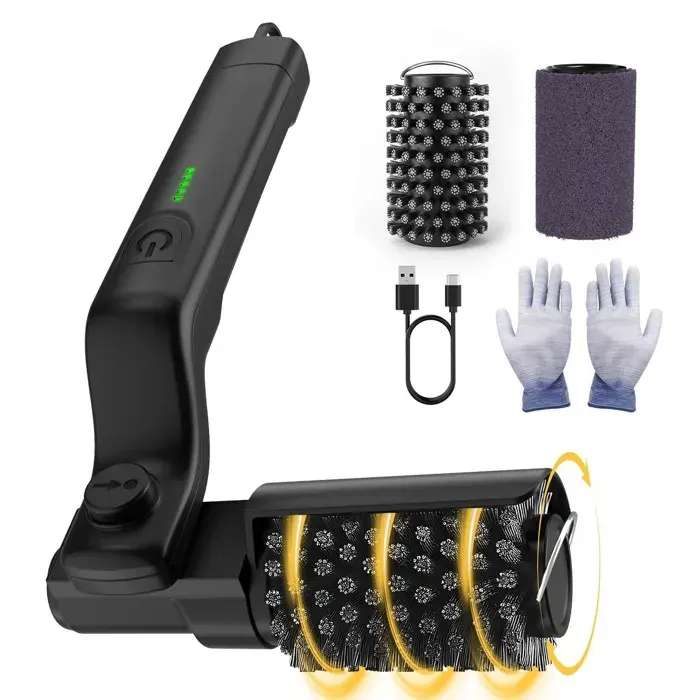 Brosse éLectrique pour Barbecue sans Fil Et Rechargeable avec Angle RéGlable Deux Brosses De Nettoyage Et Un Moteur à 3 Vitesses