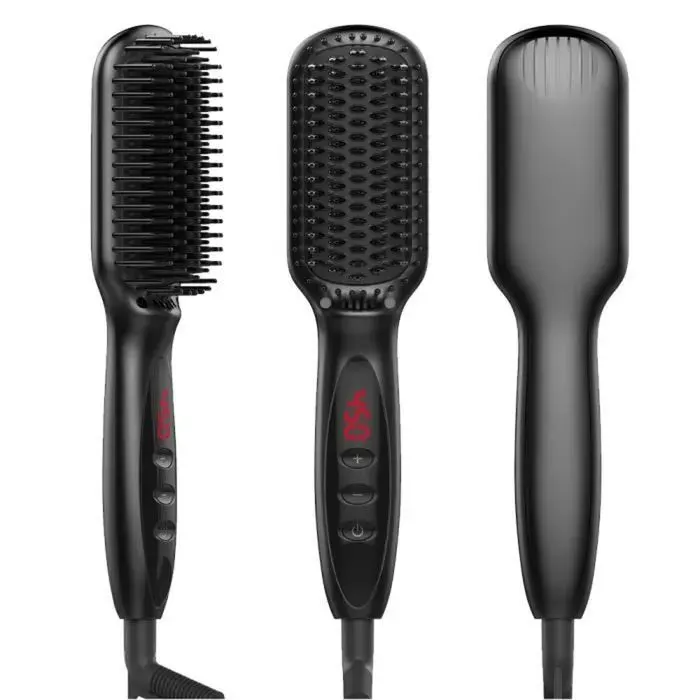 Brosse Lissante Chauffante - - 12 Réglages Température - Technologie Ionique - Anti-Brûlure Label