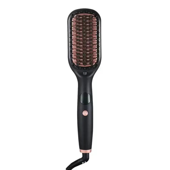 Brosse Lissante Chauffante Anti-Brûlure Céramique Ionique Brillance 110-240V Chauffage Rapide
