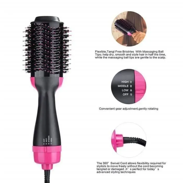 Brosse Lissante Chauffante Ionique sèche-cheveux en une étape 3 en 1 avec fonction anti-brûlure COS8634 BROSSE