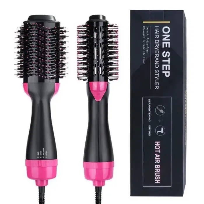 Brosse Lissante Chauffante Ionique sèche-cheveux en une étape 3 en 1 pour salon Ion négatif Lisseur à cheveux et peigne 10pcs