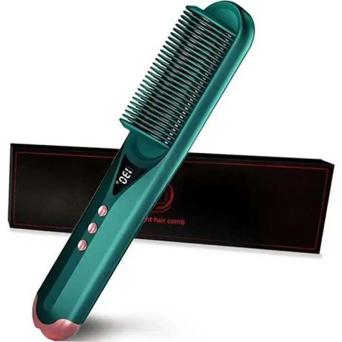 Brosse Lissante Chauffante LED - JOULLI - 7 Niveaux de Température - Anti-échaudage