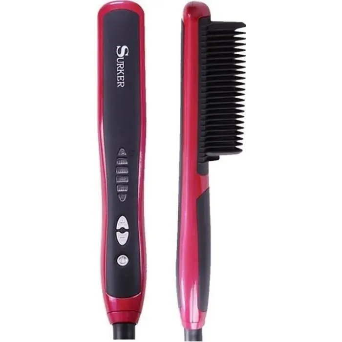 Brosse Lissante Chauffante -Surker Brosse a Lisser- au Classement de Sécurité des Céramique Démêlant et Chauffant Rapide An LISSEUR