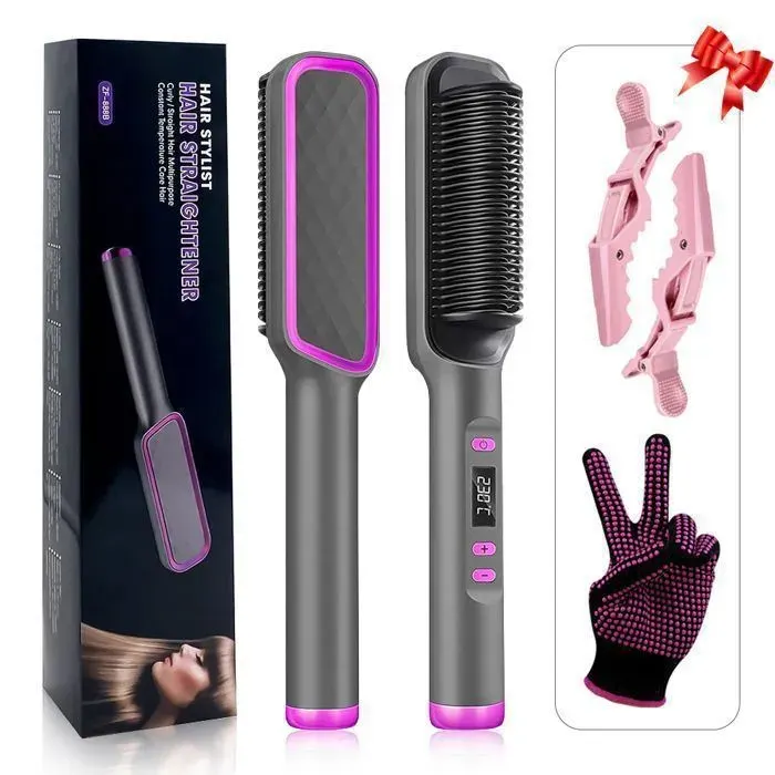 Brosse Lissante HAOPYOU - LCD Anti-brlure - 30 Rglages de Temprature LISSEUR