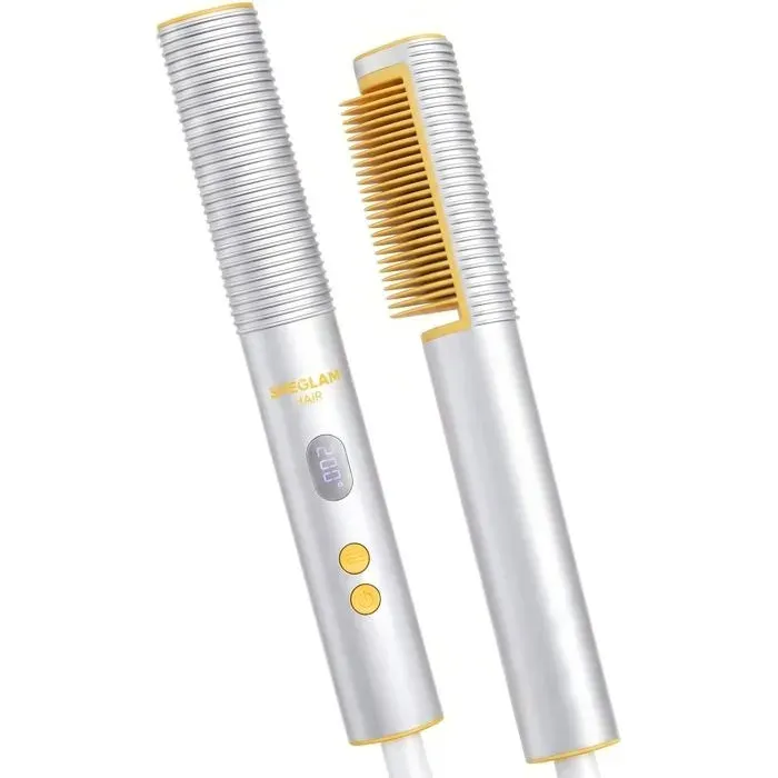 Brosse lissante ionique 3D à plaques chauffantes en or 24K-Design anti-brûlurechauffage rapide en 60s