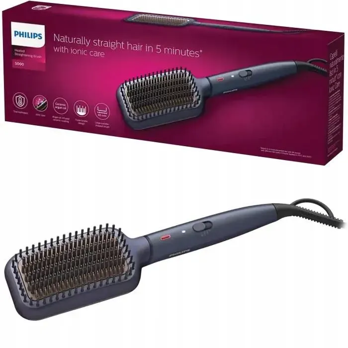 Brosse lissante - PHILIPS - BHH885/00 - Ionisation - Couleur blanche - Coiffage rapide